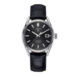 Uhrenarmband Tag Heuer FC6180 Leder Schwarz 19.5mm